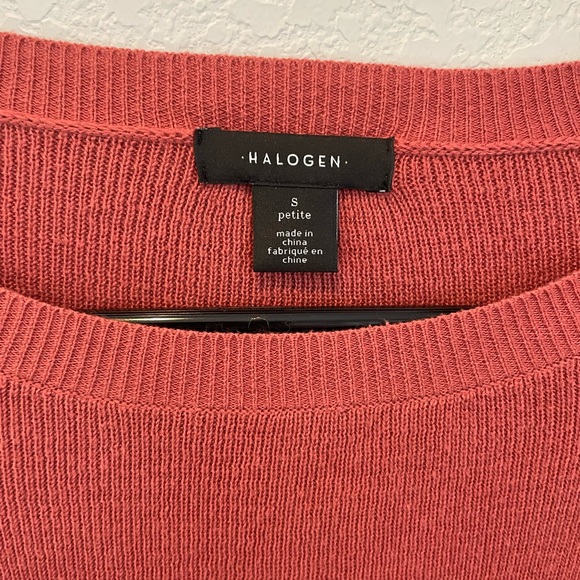 Peach Halogen Petite Small Crew Neck Pull Over Sweater Bell Sleeves - Picture 3 of 9